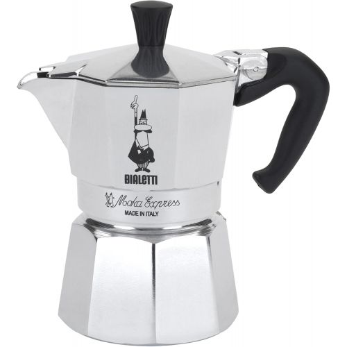  Bialetti Moka Express 1-Cup (2 Oz - 60 Ml) Aluminum Stovetop Espresso Maker, Silver