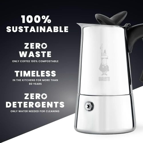  Bialetti, Stainless Steel Musa Stove top Coffee Maker, 6-Cup (9.2 oz)