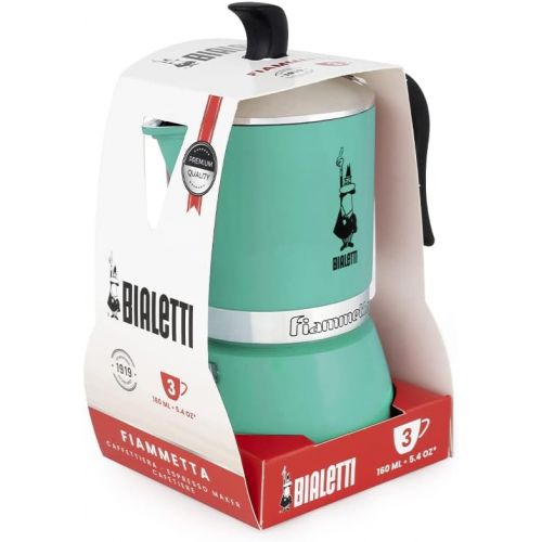  Bialetti CD Cafetiere Fiammetta 3tz Turquoise, Aluminium