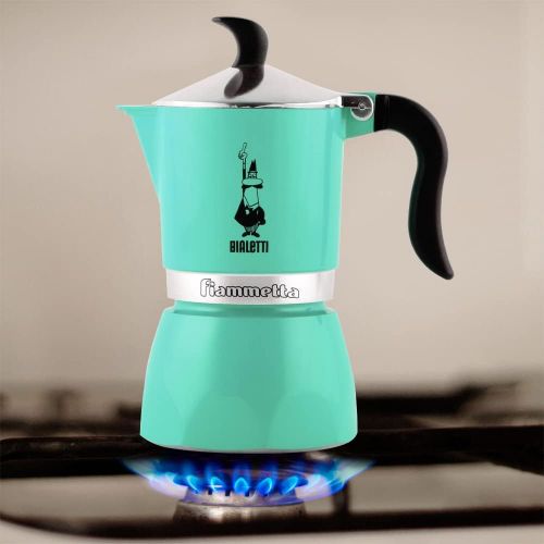  Bialetti CD Cafetiere Fiammetta 3tz Turquoise, Aluminium