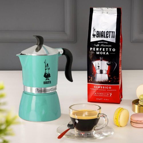  Bialetti CD Cafetiere Fiammetta 3tz Turquoise, Aluminium