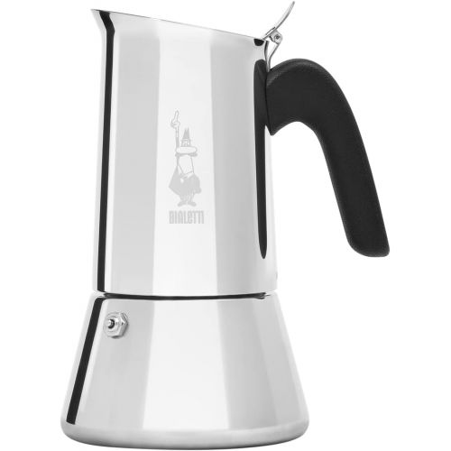  Bialetti Venus 4-Cup Stainless Steel Induction-Capable Stovetop Espresso Maker, Silver