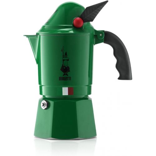  Bialetti - Moka Express Alpina: Iconic Stovetop Espresso Maker, Moka Pot 3 Cups (4.3 Oz - 130 Ml), Aluminium, Green