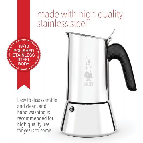  Bialetti venus Stovetop espresso coffee maker, 6 -Cup, Stainless Steel