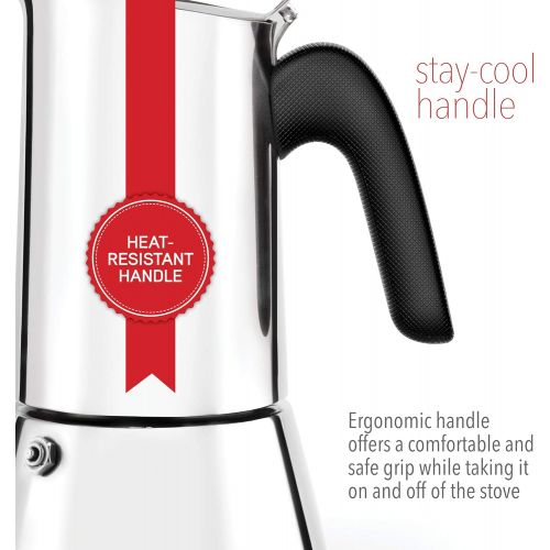  Bialetti venus Stovetop espresso coffee maker, 6 -Cup, Stainless Steel