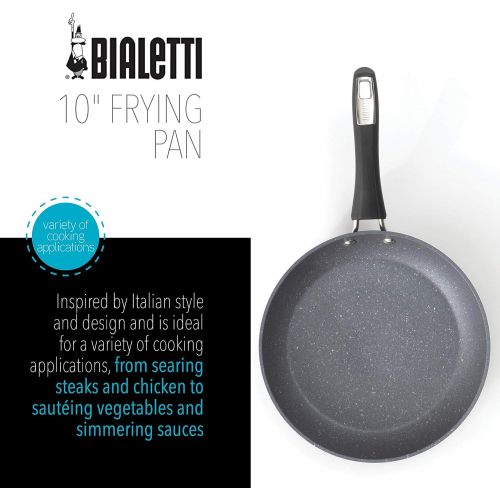  Bialetti Nonstick Impact 10 inch Frying pan, 10 in Saute, Gray