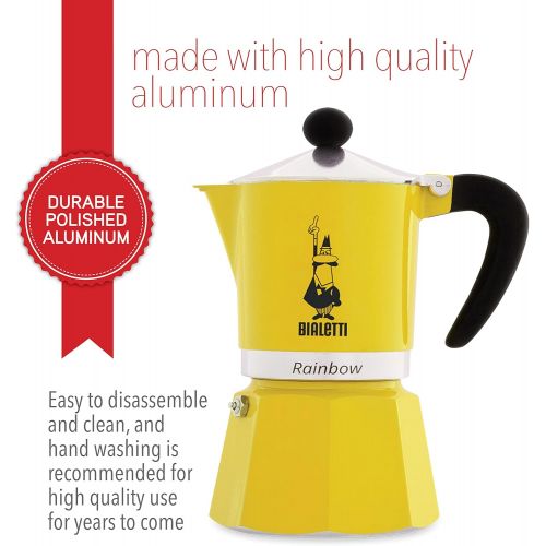  [아마존베스트]Bialetti 4982 Rainbow Espresso Maker, Yellow