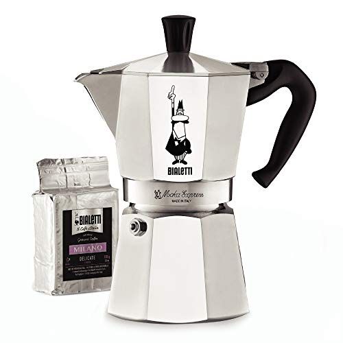  [아마존베스트]Bialetti Express Moka Pot, 6 -Cup & Coffee, Aluminum Silver