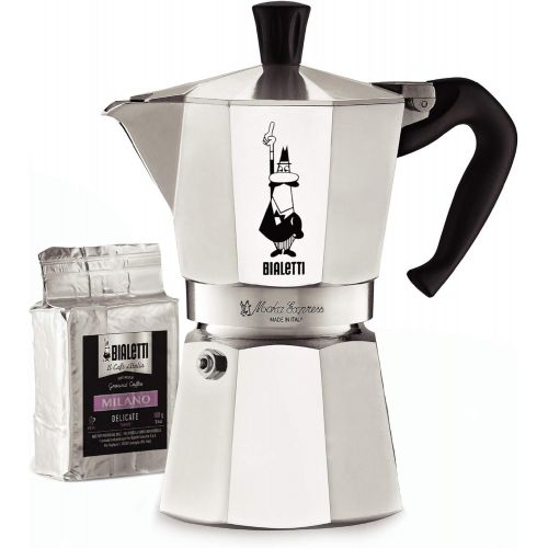  [아마존베스트]Bialetti Express Moka Pot, 6 -Cup & Coffee, Aluminum Silver