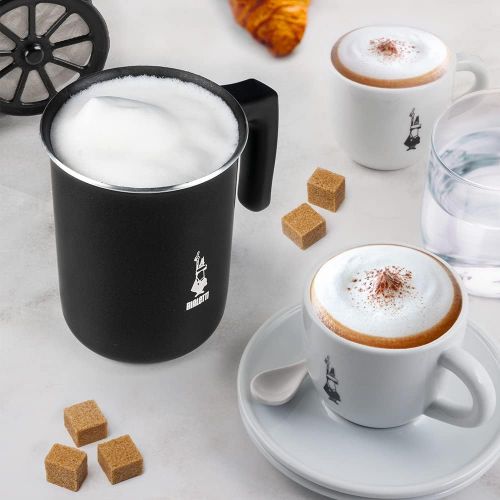  [아마존베스트]Bialetti Tuttocrema Milk Frother for 3 Cups with Double Strainer for Creamy & Frothy Milk, Black