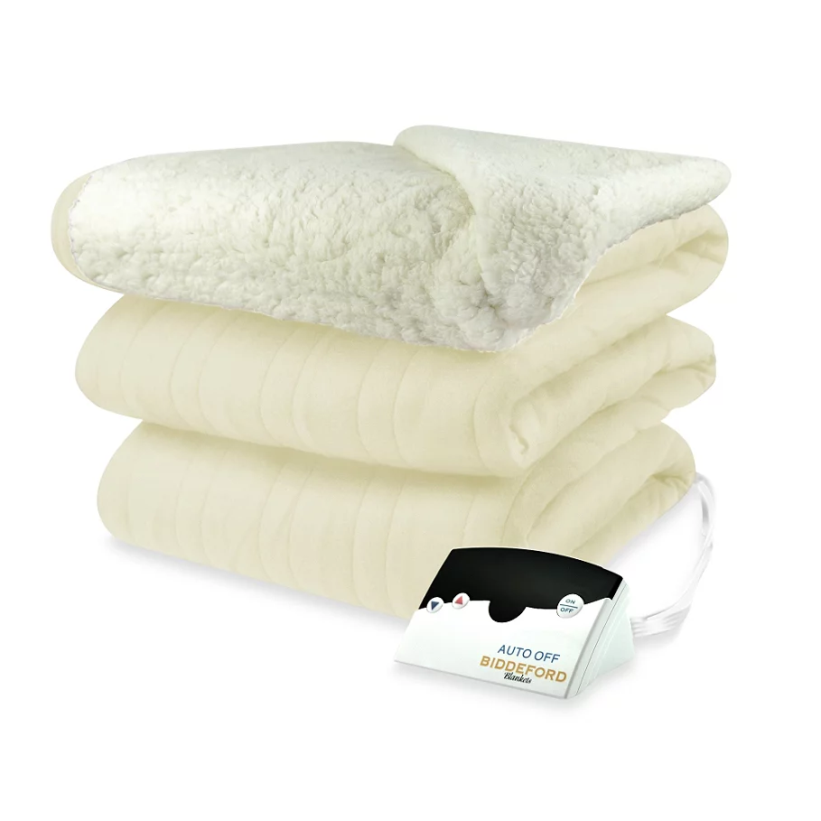  Biddeford Blankets Comfort Knit Heated Blanket with Sherpa Back