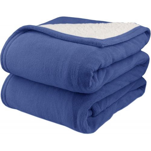  Biddeford 2063-9052140-500 MicroPlush Sherpa Electric Heated Blanket Queen Denim