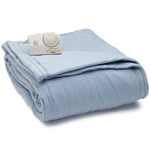  Biddeford Knit Fleece Electric Heated Warming Blankets QueenCloud Blue