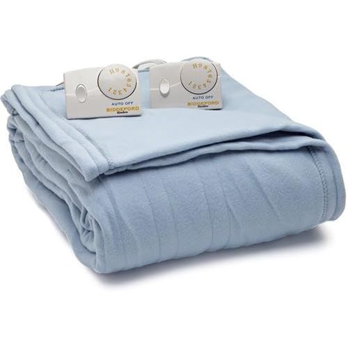  Biddeford 1023-9032108-535 Comfort Knit Fleece Electric Heated Blanket Queen Blue