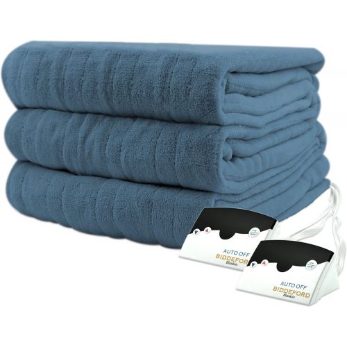  Biddeford 2023-905291-711 Electric Heated Knit MicroPlush Blanket, Queen, Chocolate