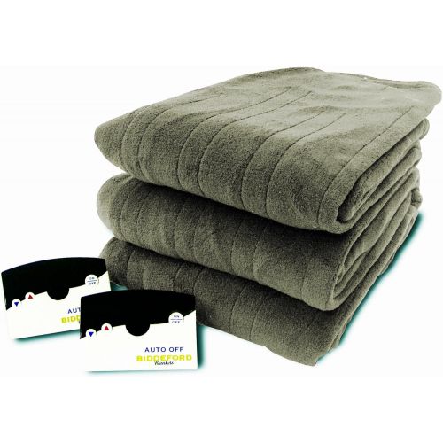  Biddeford 2023-905291-711 Electric Heated Knit MicroPlush Blanket, Queen, Chocolate