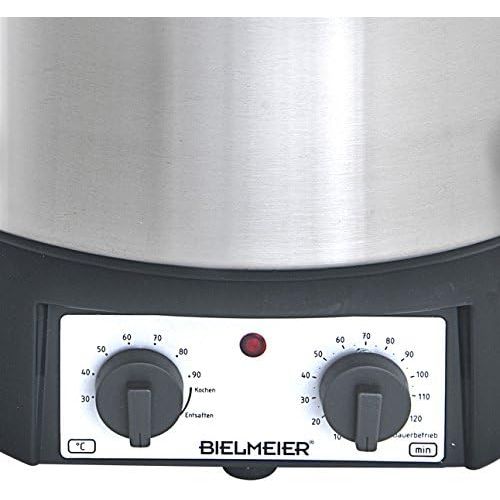  Bielmeier 495500 Einkoch und Gluehwein-Vollautomat, 27 L, 2 x 3/8 Zoll Push-Kunststoff-Auslaufhahn, 1800 W, BHG 495.5