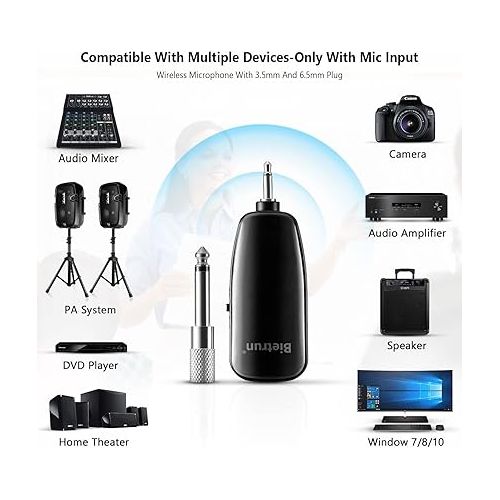  Wireless Microphone Headset, UHF Wireless Headset Mic System, 160 ft Range, Headset Mic And Handheld Mic 2 In 1, 1/8''&1/4'' Plug, For Speakers, Voice Amplifier, Pa System(Incompatible Phone, Laptop)