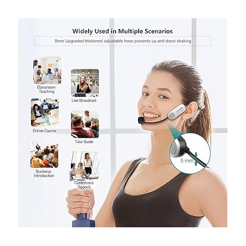  Bietrun UHF Wireless Microphone Headset, 165ft Range, Working Time 6H, 1/4''Plug, Wireless Headset Mic ＆Handheld Mic 2 in 1, for Karaoke Speaker, Amplifier, Mic Speakers, PA System, Teaching, Fitness