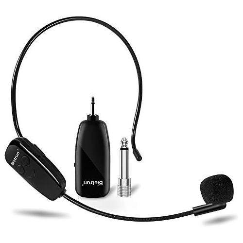  [아마존베스트]Bietrun Wireless Microphone, UHF Wireless Headse Microphone System, 160 ft (50M) Range, Headset and Handheld 2 in 1, 3.5＆6.35mm Port, for Speakers, Voice Amplifier, PA System, (Not Support