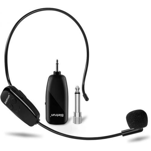  [아마존베스트]Bietrun Wireless Microphone, UHF Wireless Headse Microphone System, 160 ft (50M) Range, Headset and Handheld 2 in 1, 3.5＆6.35mm Port, for Speakers, Voice Amplifier, PA System, (Not Support