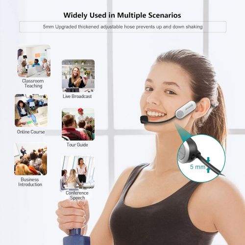  [아마존베스트]Bietrun Wireless Microphone Headset, New Upgrade Uhf Wireless Mic System, 165ft Range, 1/4&1/8 Plug, Head Mounted Handheld 2 In 1, For Iphone, Ipad, Android, Desktop, Camera, Speaker, Reco