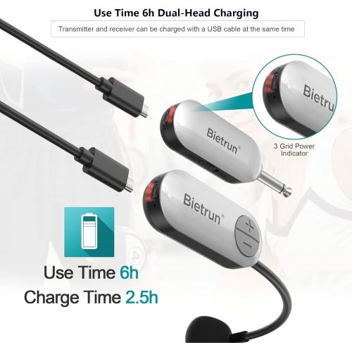  [아마존베스트]Bietrun Wireless Microphone Headset, New Upgrade Uhf Wireless Mic System, 165ft Range, 1/4&1/8 Plug, Head Mounted Handheld 2 In 1, For Iphone, Ipad, Android, Desktop, Camera, Speaker, Reco