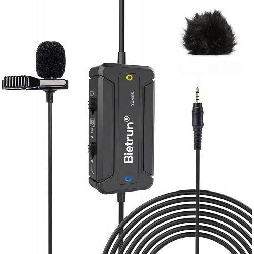  Lapel Microphone for iPhone/Android Phone/DSLR Camera/Pad With Noise Cancelling, Bietrun, Omnidirectional Professional Wired Clip On Lavalier Mic For Interview, Youtube, Tiktok, Re