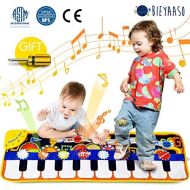 [아마존베스트]Papaw-M Musical Piano Mat 19 Keys Piano Keyboard Play Mat Safety Kids Early Education Music Toys Music Mat Build-in Speaker & Recording Music Dance Mat Surprised Gift for Girls & B