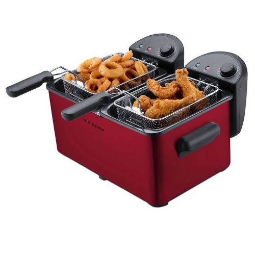  Big Boss Dual Deep Fryer 1500 Watts, 3-quart Per Fryer