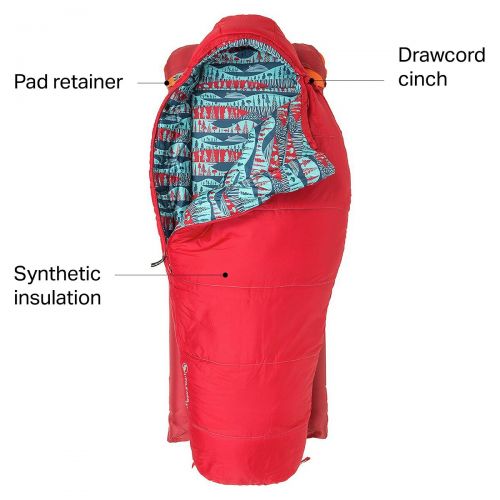  Big Agnes Little Red Sleeping Bag: 15F Synthetic - Kids