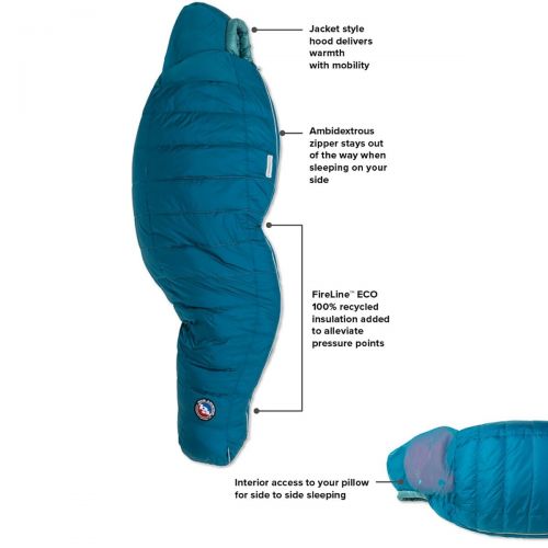  Big Agnes Sidewinder SL Sleeping Bag: 35F Down - Womens