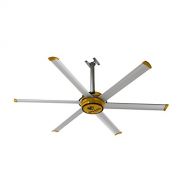 Big Ass Fans 2025 Silver and Yellow Shop Ceiling Fan, 7-ft