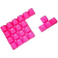 Big Chic Rubber Gaming Backlit Keycaps Set - 22 Keys for Cherry MX Mechanical Keyboards Compatible OEM Include Key Puller (Neon Jelly Pink)