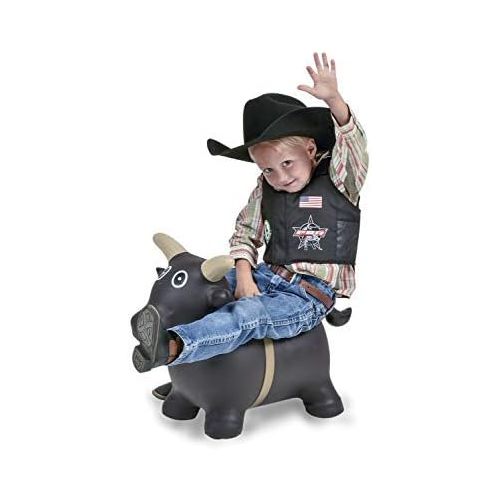  Big Country Toys Lil Bucker & PBR Chute Combo - Kids Hopper Toy - Bull Riding Toy with Bull Rope - Rodeo Toys - PBR Bouncy Bull - PBR Bucking Chute