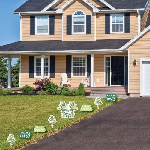  Big Dot of Happiness Family Tree Reunion - Yard Sign and Outdoor Lawn Decorations - Family Gathering Party Yard Signs - Set of 8