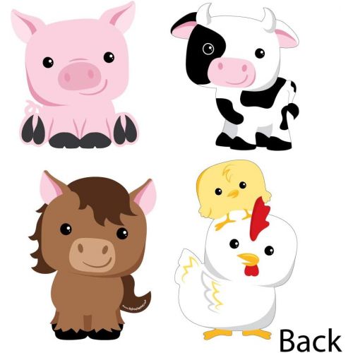  Big Dot of Happiness Farm Animals - Cow, Horse, Pig and Chicken Decorations DIY Baby Shower or Birthday Party Essentials - Set of 20