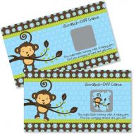 Big Dot of Happiness Blue Monkey Boy - Baby Shower or Birthday Party Game Scratch Off Cards - 22 Count