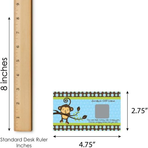  Big Dot of Happiness Blue Monkey Boy - Baby Shower or Birthday Party Game Scratch Off Cards - 22 Count