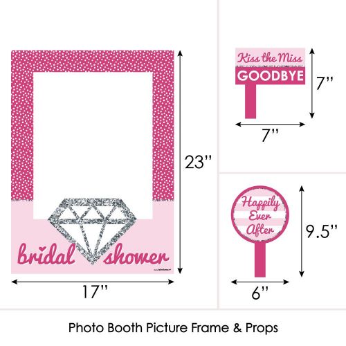  Big Dot of Happiness Bride-to-Be - Bridal Shower Selfie Photo Booth Picture Frame & Props - Printed on Sturdy Material
