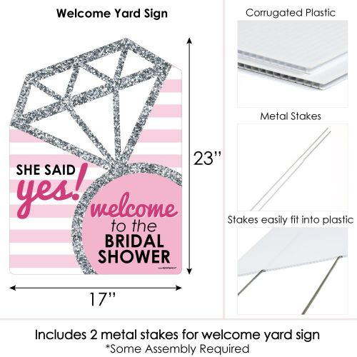 Big Dot of Happiness Bride-to-Be - Bridal Shower Party Decorations - Classy Bachelorette Welcome Yard Sign
