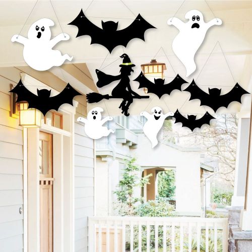  Big Dot of Happiness Hanging Scary Squad - Witch, Bats & Ghosts - Outdoor Hanging Decor - Halloween Party...