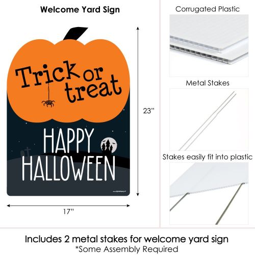  Big Dot of Happiness Trick or Treat - Outdoor Halloween Decorations - Happy Halloween Yard Sign - Welcome Yard Sign