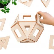 Big Future Toys Magnetic Wooden Blocks for Kids | Earthtiles - Wooden Magnetic Tiles - 32 Piece Set