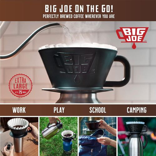빅죠 [아마존베스트]Big Joe Coffee - Pour Over Coffee Maker, Dripper Funnel Cone, Extra Large, 18 Cups, 75oz With 50 Filters