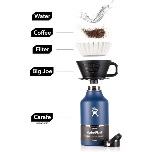 빅죠 Big Joe Extra Large Pour Over Coffee Maker, Wide Basket Dripper Funnel, Large Batch Pour Over brews up to 75 Ounces, Fits Most Thermal Drinkware, Dishwasher Safe, BPA Free