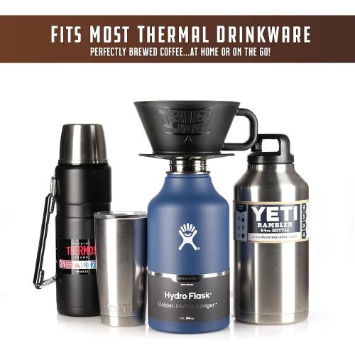 빅죠 Big Joe Extra Large Pour Over Coffee Maker, Wide Basket Dripper Funnel, Large Batch Pour Over brews up to 75 Ounces, Fits Most Thermal Drinkware, Dishwasher Safe, BPA Free