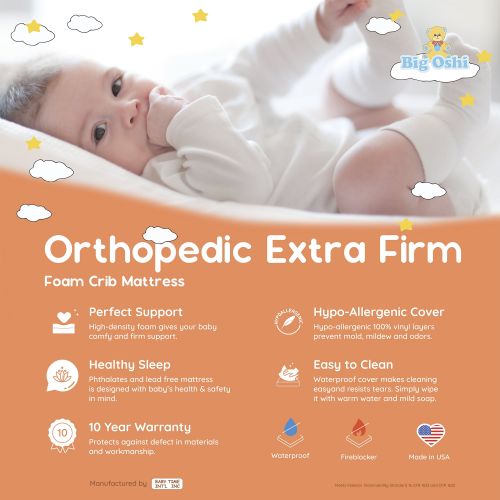  Big Oshi ORTHOPEDIC EXTRA FIRM FOAM PORTABLE CRIB MATTRESS