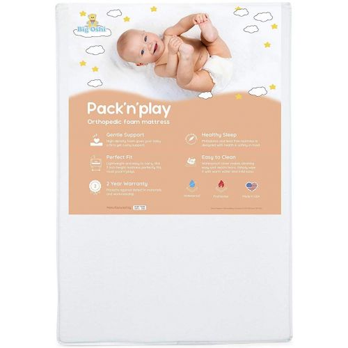  Big Oshi Deluxe Baby Playpen & Playpen Mattress Bundle - Lightweight and Foldable Playard with...