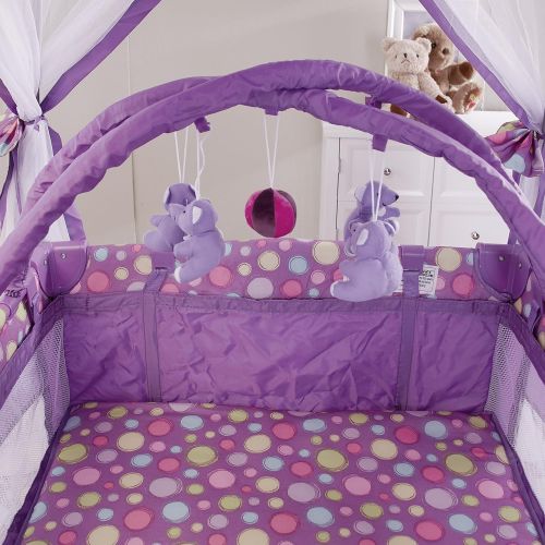  Big Oshi Portable Playard Deluxe Bundle - Nursery Center With Canopy Net Topper - Medium Size -...